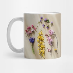 colorful flowers and plants pink & rose yellow blue purple Mug